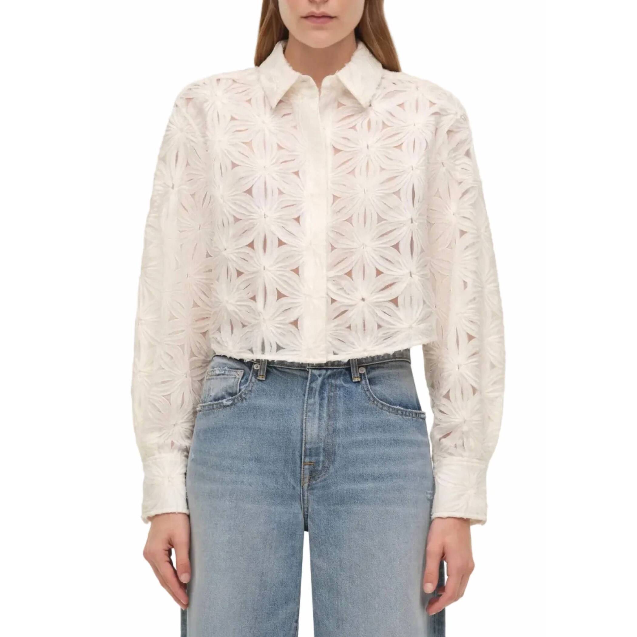 New Simkhai Anders Soutache Shirt In Ivory